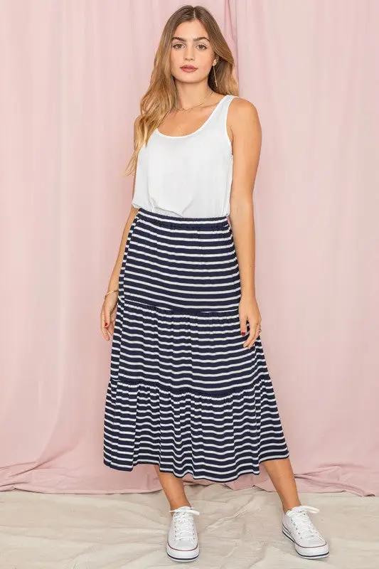 Stripe Maxi Skirt - High Quality