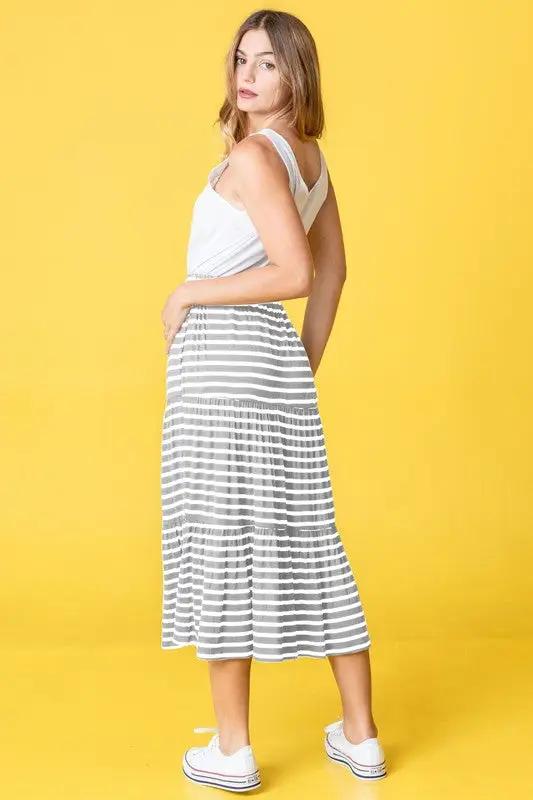 Stripe Maxi Skirt - High Quality