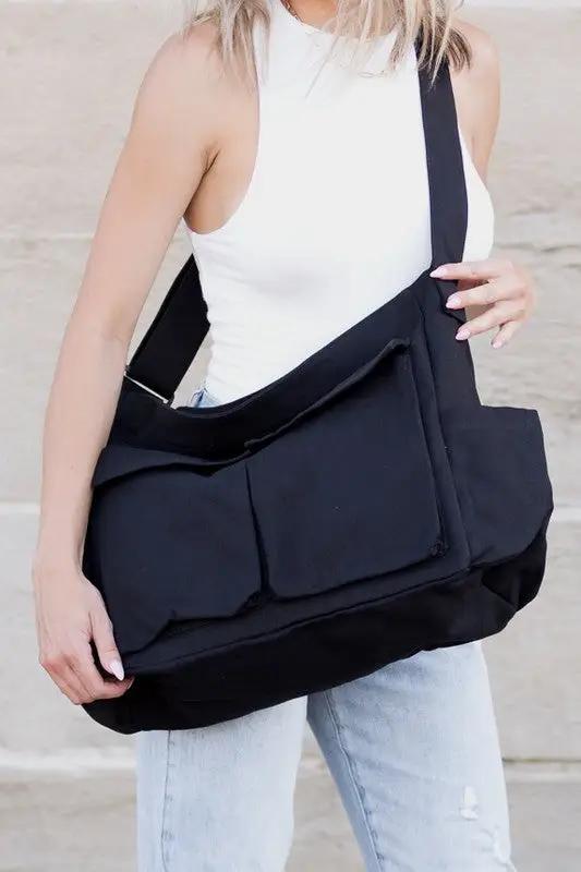 Nova Oversize Canvas Messenger Bag - High Quality