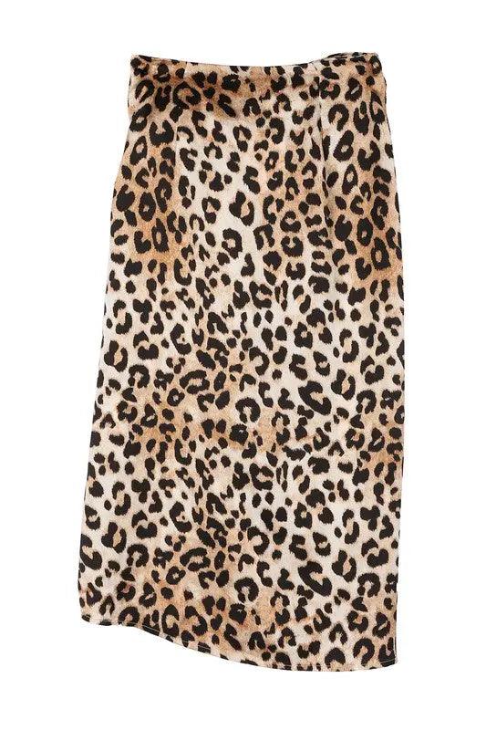 Leopard Satin Tie Skirt