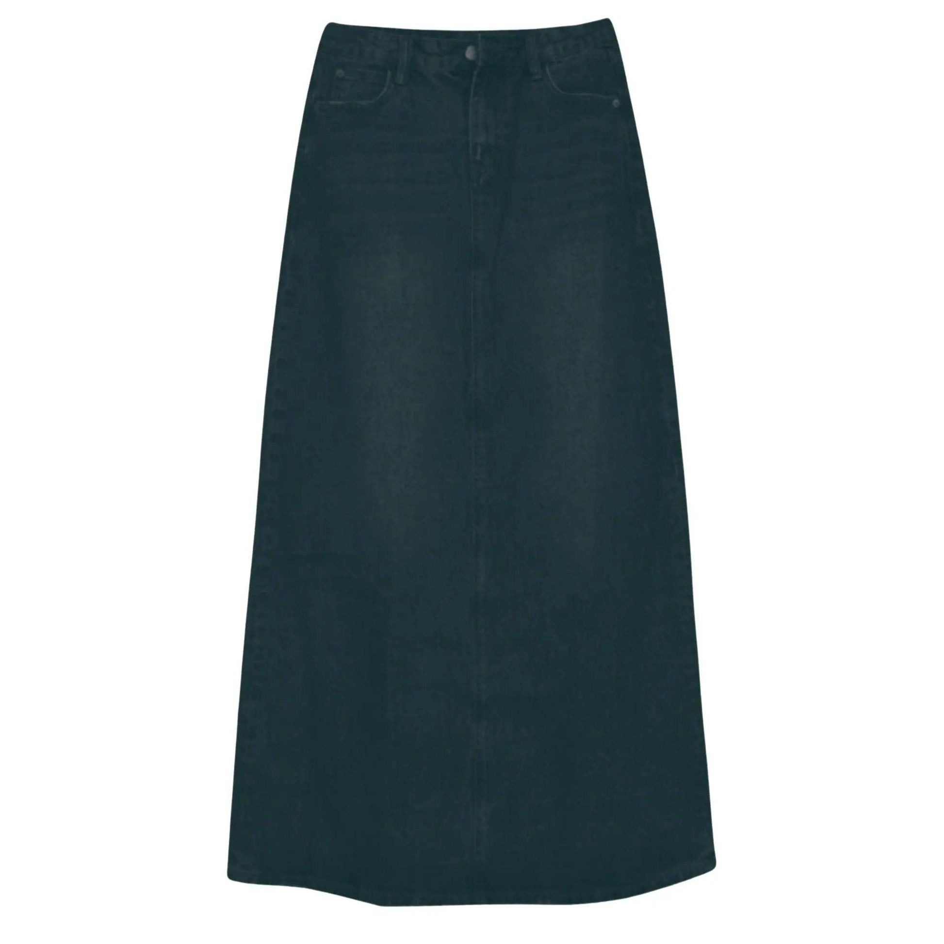 Black Denim Maxi Skirt - Pure Modest Apparel - Denim Skirts