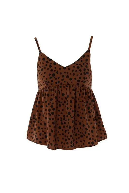 Brown Leopard Cami Top - Pure Modest Apparel - Sleeveless Tops