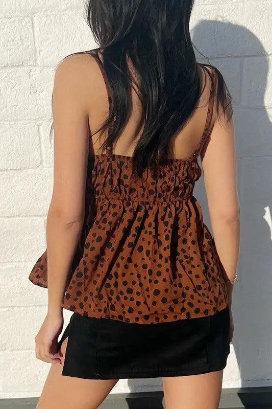 Brown Leopard Cami Top - Pure Modest Apparel - Sleeveless Tops