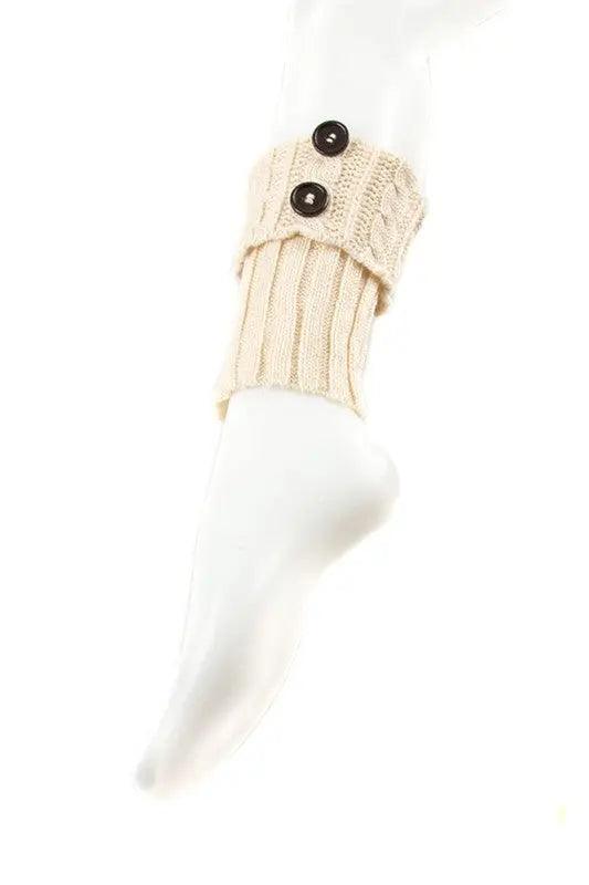 Button Knitted Winter Leg Warmers - High Quality Socks