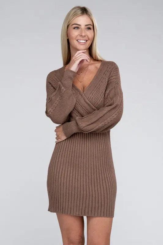 Cable Knit Sweater Dress - High Quality Midi Dresses