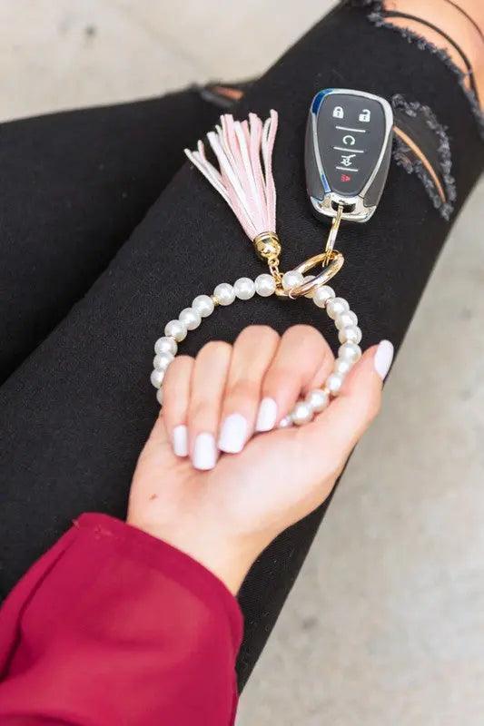 Classic Pearl Key Ring Bracelet - Pure Modest Apparel - Key Rings