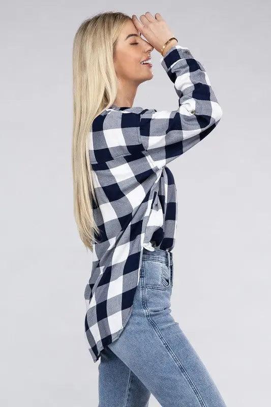 Classic Plaid Flannel Shirt - Pure Modest Apparel - Long Sleeve Tops