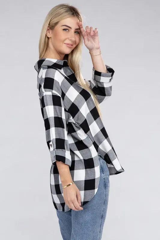 Classic Plaid Flannel Shirt - Pure Modest Apparel - Long Sleeve Tops