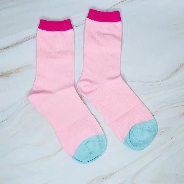 Color Block Socks Set Of 2 - High Quality Socks