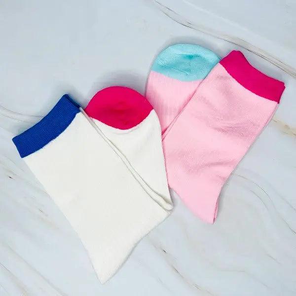 Color Block Socks Set Of 2 - High Quality Socks