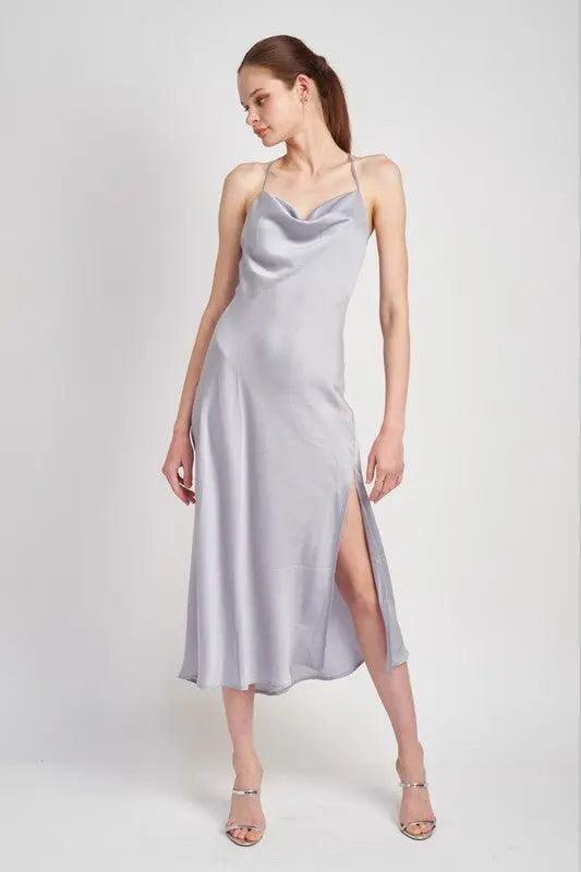 Cowl Neck Slip Midi Dress - Pure Modest Apparel - Midi Dresses