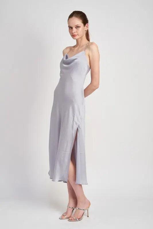 Cowl Neck Slip Midi Dress - Pure Modest Apparel - Midi Dresses
