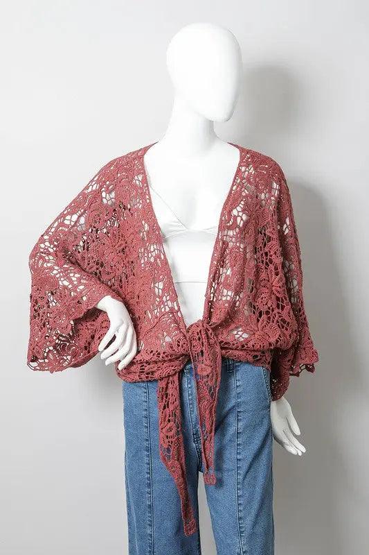 Crochet Floral Petal Kimono Wrap - High Quality Cardigans