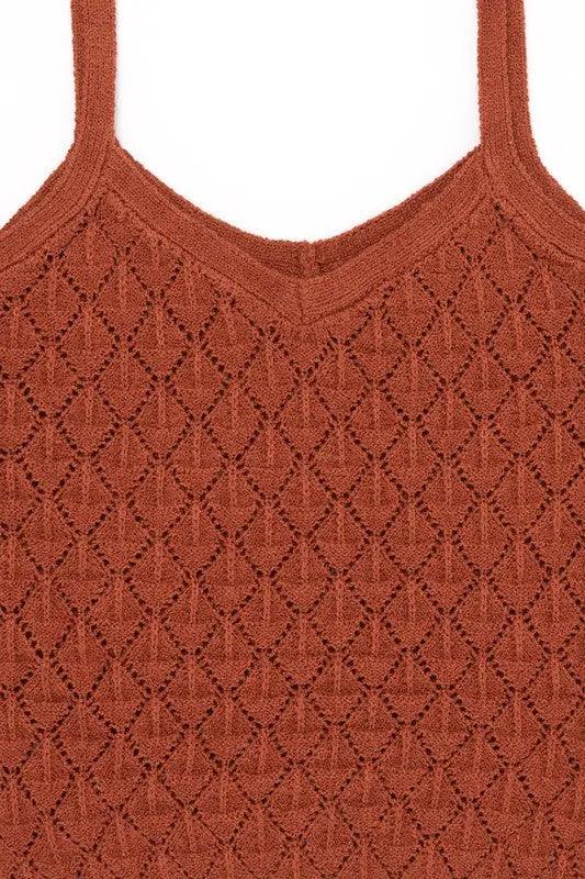 Crochet Knit Tank Top - High Quality Sleeveless Tops