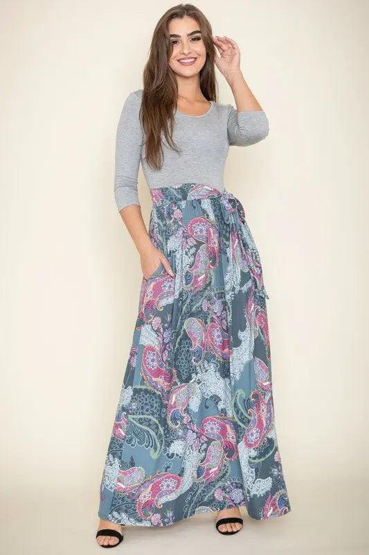 Fancy Maxi Dress With Pockets - Pure Modest Apparel - Maxi Dresses