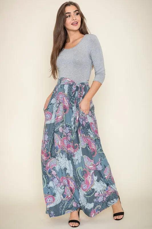 Fancy Maxi Dress With Pockets - Pure Modest Apparel - Maxi Dresses