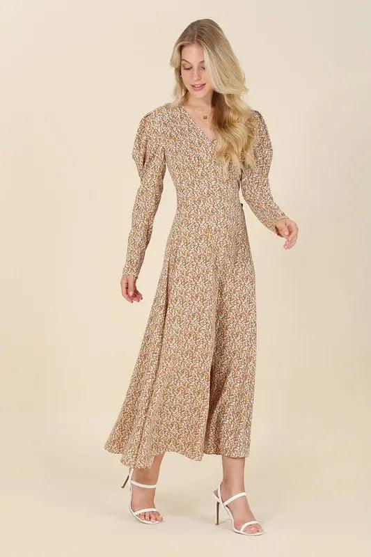 Fit and Flare Floral Maxi Dress - Pure Modest Apparel - Maxi Dresses