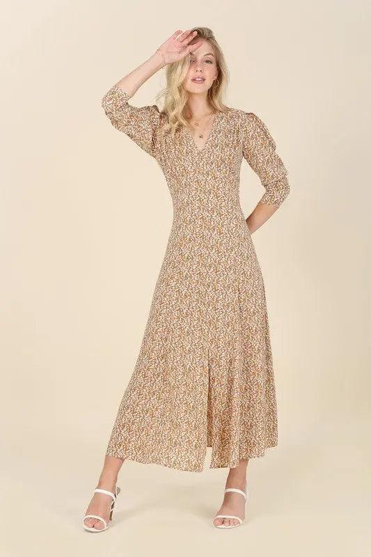 Fit and Flare Floral Maxi Dress - Pure Modest Apparel - Maxi Dresses