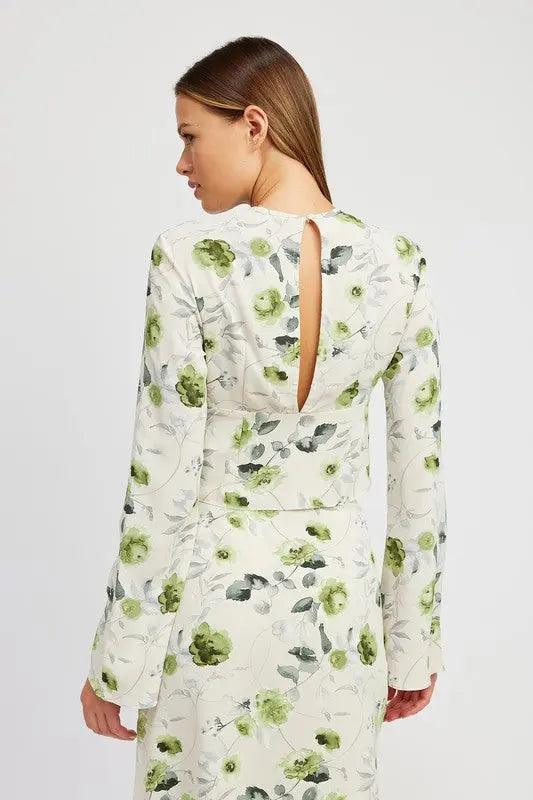 Floral Blouse With Neck Tie - High Quality Long Sleeve Tops