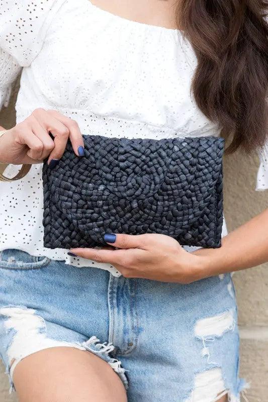 Fold Over Straw Clutch - Pure Modest Apparel - Clutches