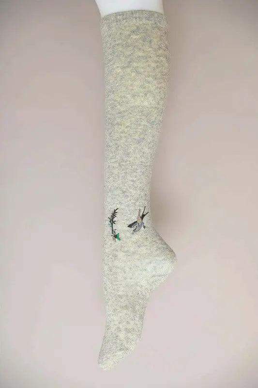 Hummingbird Wool Knee High Socks - High Quality Socks