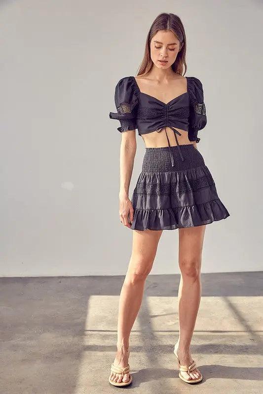 Lace Trim Detail Skirt - Pure Modest Apparel - Midi Skirts
