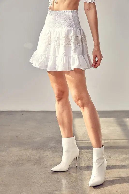 Lace Trim Detail Skirt - Pure Modest Apparel - Midi Skirts