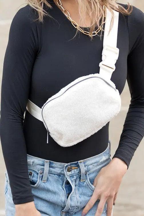 Lola Boucle Sherpa Sling/Belt Bag - High Quality Sling Bags