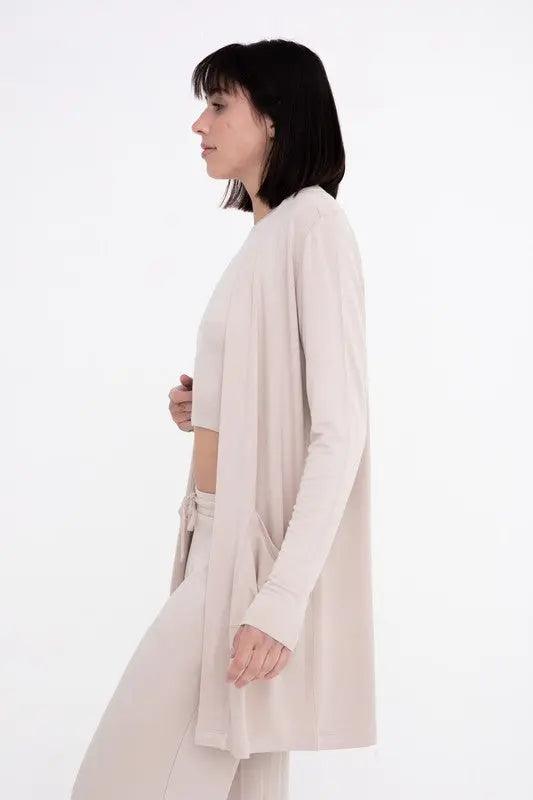 Lounge Open-Front Terry Cardigan - Pure Modest Apparel - Cardigans