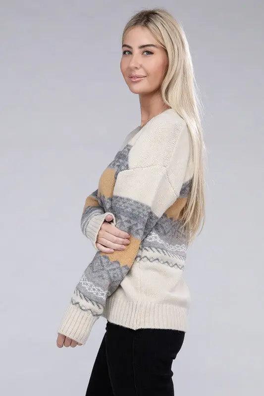 Multicolor Stripe V Neck Sweater - High Quality Sweaters