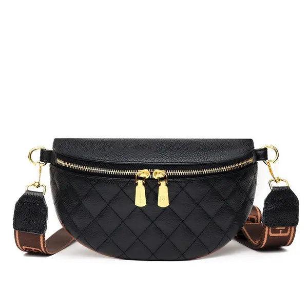 Myra Quilted Leather Crescent Sling Bag - High Quality Sling Bags