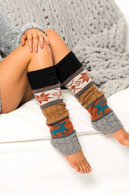 Nordic Snowflake Leg Warmers - Pure Modest Apparel - Socks