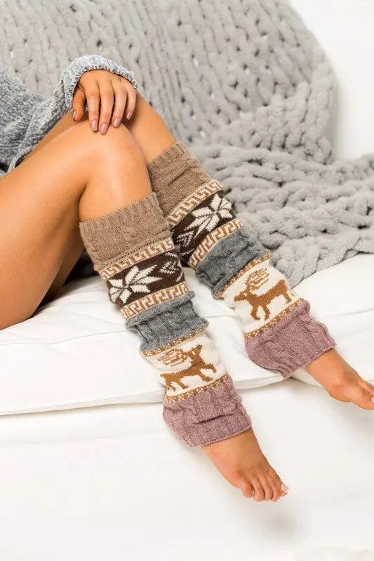 Nordic Snowflake Leg Warmers - Pure Modest Apparel - Socks