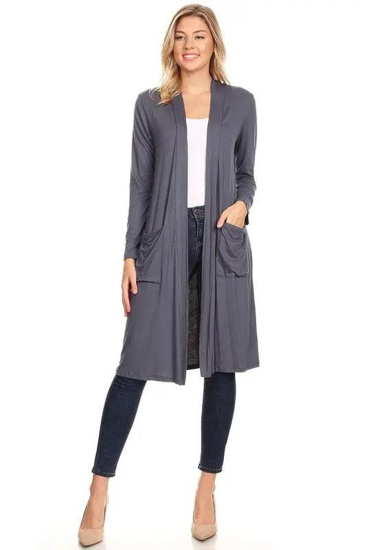 Open Front Long Duster Cardigan - Pure Modest Apparel - Cardigans