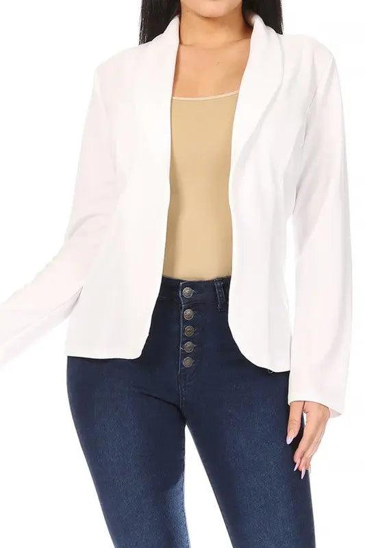 Open Front Long Sleeve Blazer - Pure Modest Apparel - Jackets