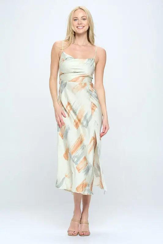 Paint Stroke Midi Slip Dress - Pure Modest Apparel - Midi Dresses