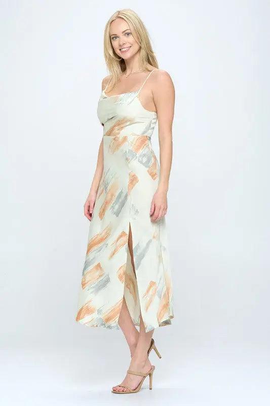 Paint Stroke Midi Slip Dress - Pure Modest Apparel - Midi Dresses