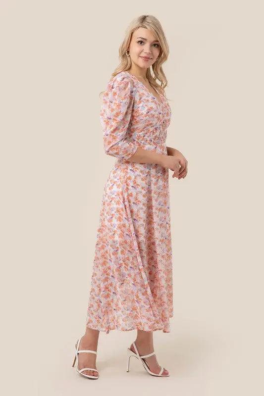 Pink Floral Maxi Dress - Pure Modest Apparel - Maxi Dresses