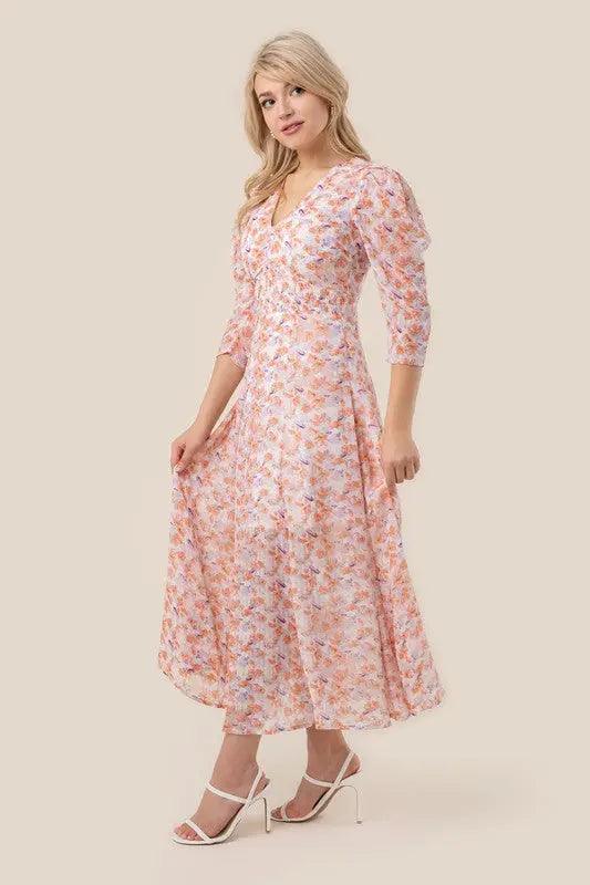 Pink Floral Maxi Dress - Pure Modest Apparel - Maxi Dresses