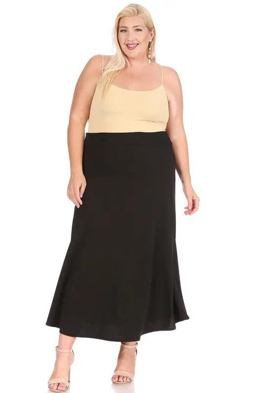 Plus Size Elastic Waist Band Maxi Skirt - Pure Modest Apparel - Maxi Skirts