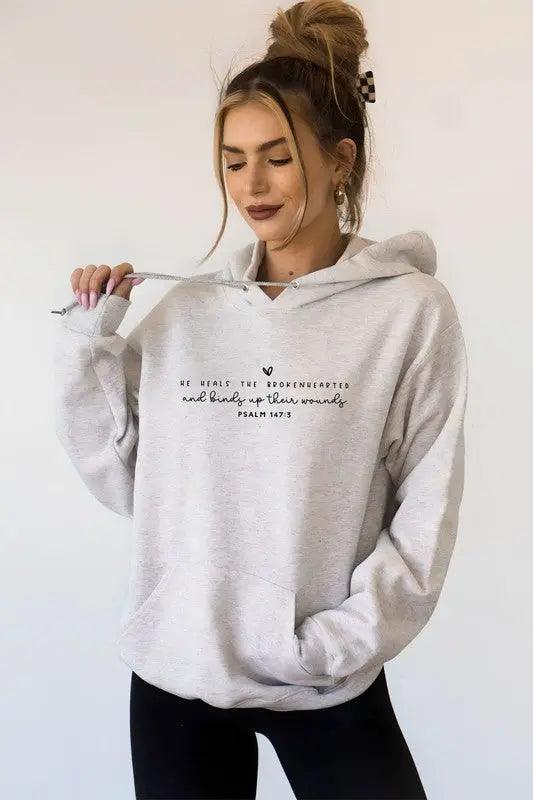 Plus Size He Heals the Brokenhearted Hoodie - Pure Modest Apparel - Hoodies