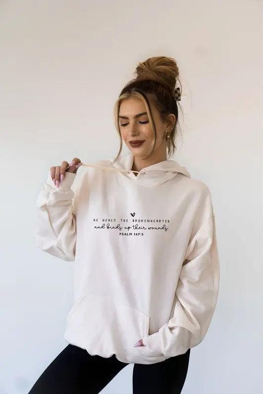 Plus Size He Heals the Brokenhearted Hoodie - Pure Modest Apparel - Hoodies
