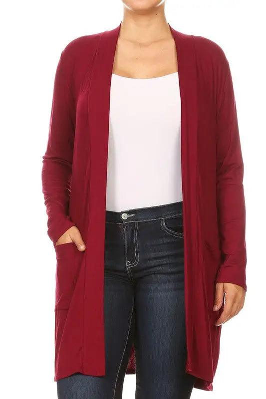Plus Size Knee Length Duster Cardigan - Pure Modest Apparel - Cardigans