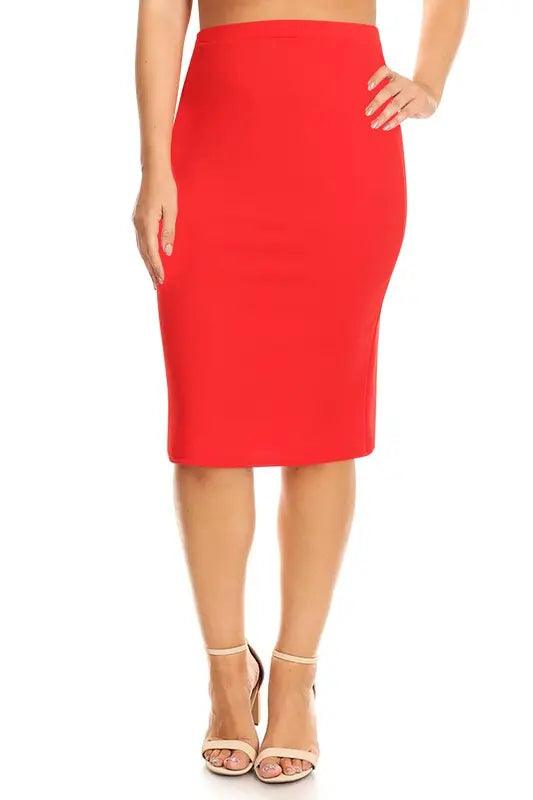 Plus Size Knee Length Pencil Skirt - Pure Modest Apparel - Midi Skirts
