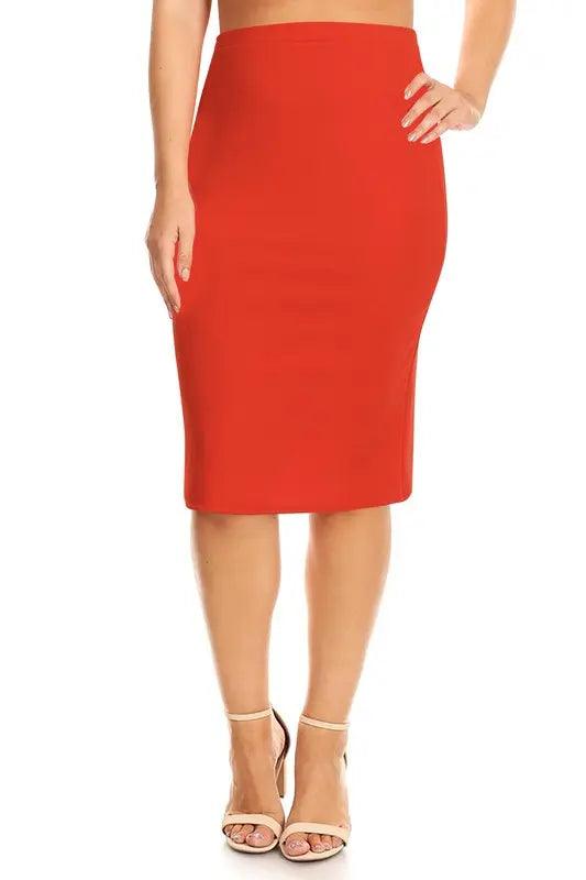Plus Size Knee Length Pencil Skirt - Pure Modest Apparel - Midi Skirts