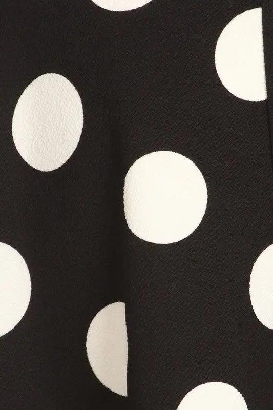 Plus Size Polka Dot High Waisted Knee Length Skirt - Pure Modest Apparel - Midi Skirts