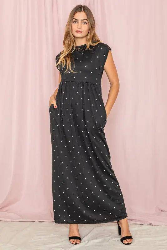 Polka Dot Sleeveless Maxi Dress - Pure Modest Apparel - Maxi Dresses