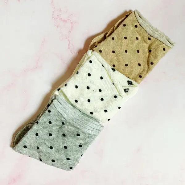 Precious Polka Dot Socks Set Of 3 Pairs - High Quality Socks