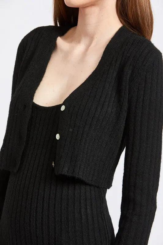 Rib Knit Cropped Button Cardigan - Pure Modest Apparel - Cardigans