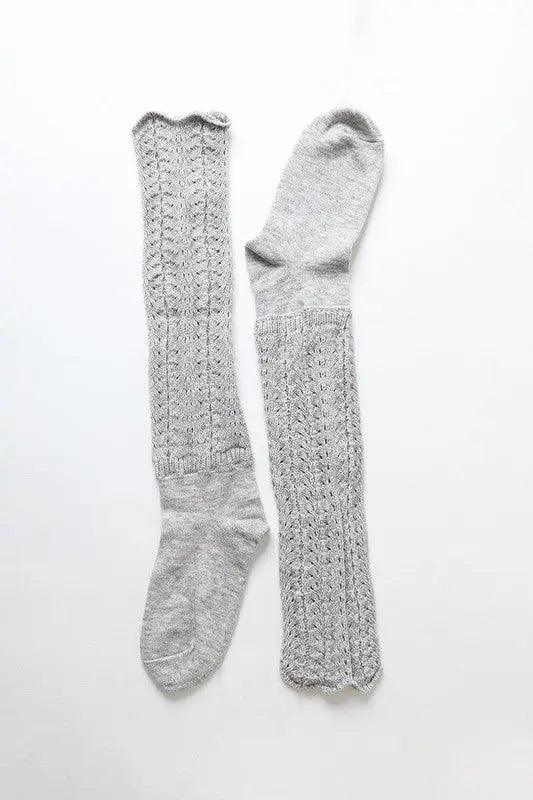 Shell Stitch Crew Socks - High Quality Socks